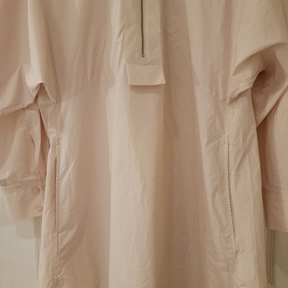 Cos Oversized A-Line Shirt Dress Size 2 Light Beige Cotton Exposed Zip Neck NWT - Picture 5 of 12